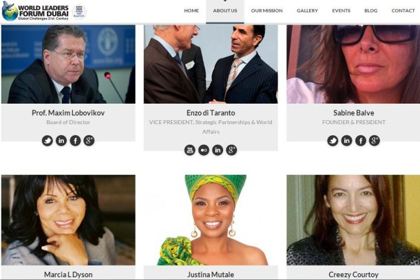 Justina Mutale with fellow members of the Board of Directors at the World Leaders Forum Dubai.